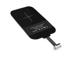 Vezeték nélküli QI töltés vevőegység Type-C (USB-C) csatlakozó csatlakozóval qi adapter, fekete